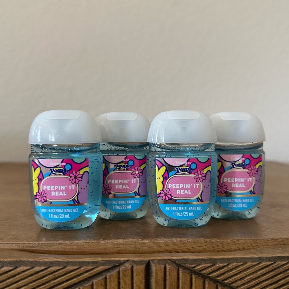 X4 BBW PEEPS peepin It Real Anti-Bacterial Hand Gel sanitizers NEW